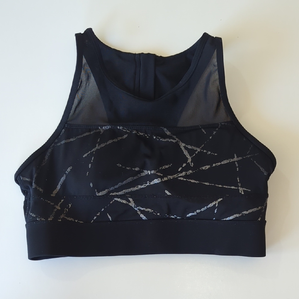 Zyia Black Abstract All Star Bra Size Medium